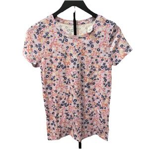 NWT Womens GAP Short Sleeve Crewneck XS T-Shirt FAVORITE Tee Lavender Floral